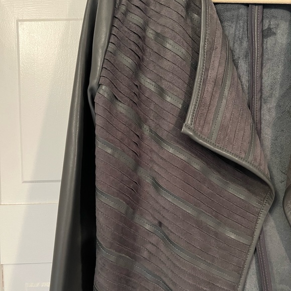 Bagatelle Gray Faux Leather Suede Jacket Moto Small - Picture 3 of 5